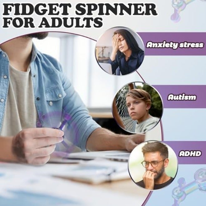 Chilvil Fidget Spinner for Adults, Metal Silent Figette Office Desk Toy Quiet Cool Gadgets Gifts for Teen Boys Kid Anxiety Stress Relief Calm Down Sensory Autism Autistic ADHD Airplane Travel Need Must Have - Image 5