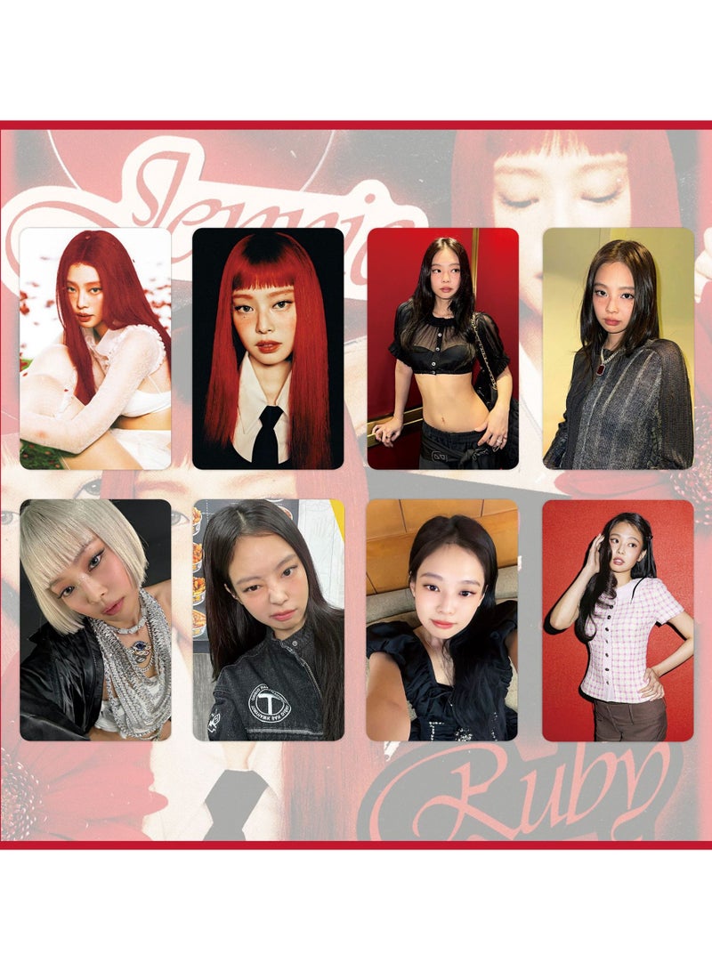 NIBEMINENT 8 Pcs Kpop BlackPink Jennie Lomo Cards Card For Fans Collection Gifts - Image 2