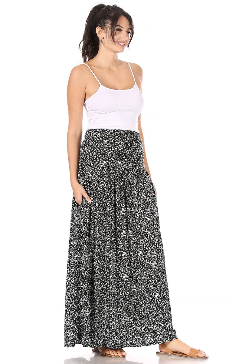 Simlu Floral Skirts for Women Ankle Length Skirt Casual Long Skirt High Waisted Maxi Skirt Reg and Plus Size Skirt Long Skirt (Size Small, Floral) - Image 2