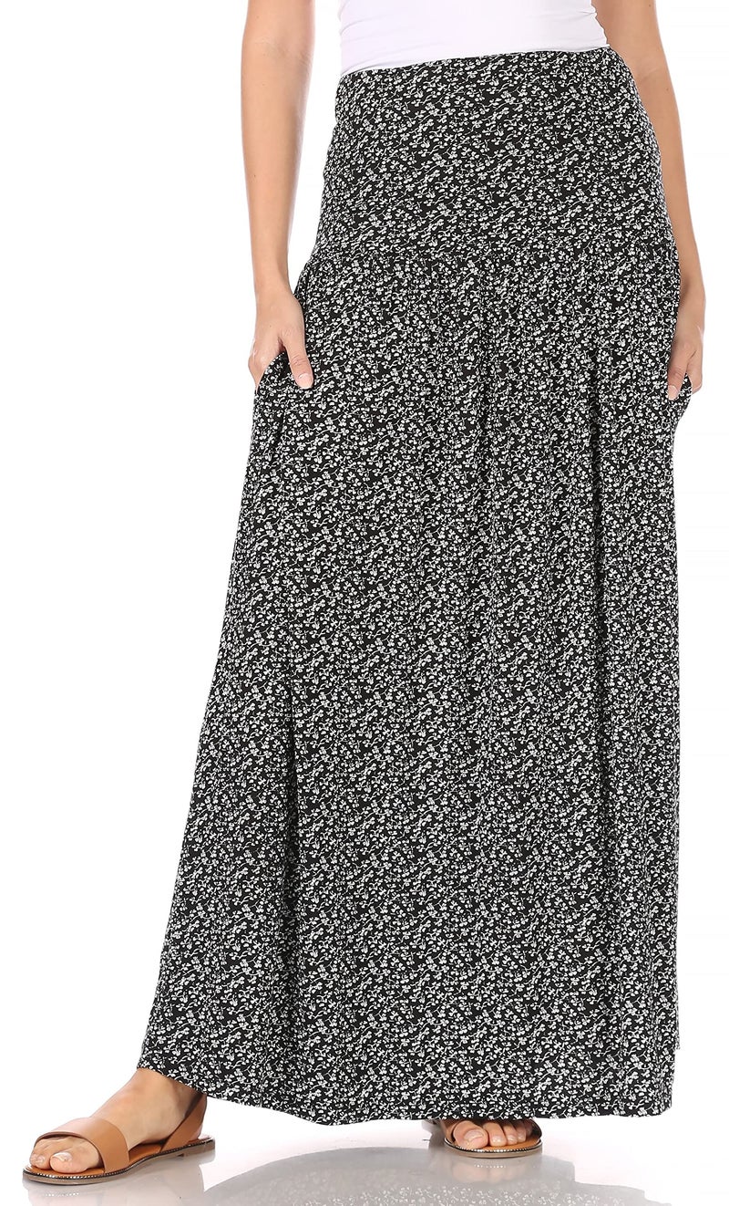 Simlu Floral Skirts for Women Ankle Length Skirt Casual Long Skirt High Waisted Maxi Skirt Reg and Plus Size Skirt Long Skirt (Size Small, Floral) - Image 1