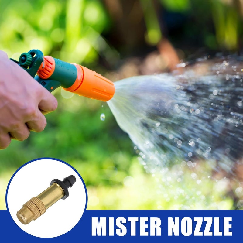 10pcs Adjustable Copper Mister Nozzles with 4/7 Tubing Connector High Pressure Misting Spray Nozzle Replacements for Garden Irrigation and Cooling Systems - Image 4