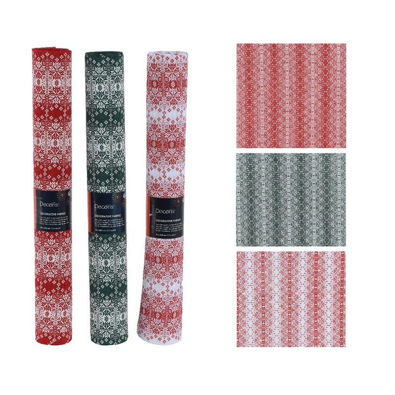 قماش ديكو بوليستر كامينغك للحرف اليدوية في عيد الميلاد، تغليف الهدايا وزينة العطلات - 200 سم، قطعة واحدة متنوعة