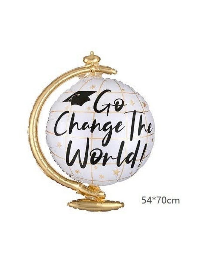 أتباتا فانكي بالون Atpata Funky Go Change The World Globe Shape Graduation Foil Balloon - مثالي لحفلات التخرج والاحتفالات الأكاديمية وحفلات التخرج السعيدة وديكورات التخرج الأخرى - Image 3