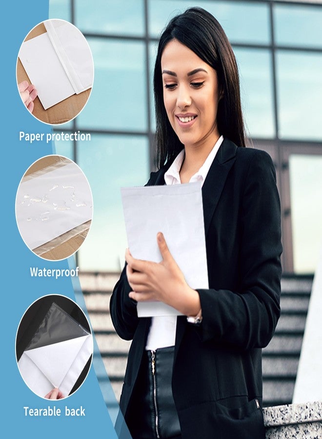 GSHYMXT souG 100Pcs 9.5'' x 12'' Self Adhesive Display Pockets - 8.5 x 11 Inch Paper Sleeves for Wall and Door Communication, Clear Adhesive Sheet Protectors for Office, School, Box Posting Signs - Image 3
