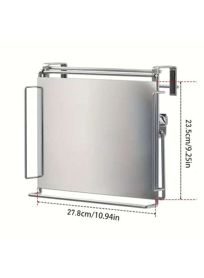 Collapsible Stainless Steel Cabinet Hanging Shelving Space Saving Adjustable Kitchen Organizer 1pack With Sturdy Metal Brackets Foldable Design For Countertop Storage Clutter Free Cooking Durable Construction Apartment Living - Image 3