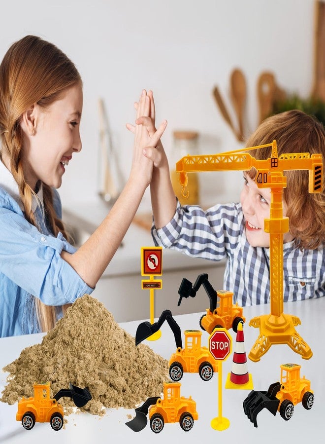 Morofme 21pcs Construction Cake Toppers Vehicles Cake Decorations Truck Excavator Tower Crane Cupcake Topper Bulldozer Backhoe Traffic Road Sign Cake Decor Construction Theme Birthday Party Supplies - Image 4
