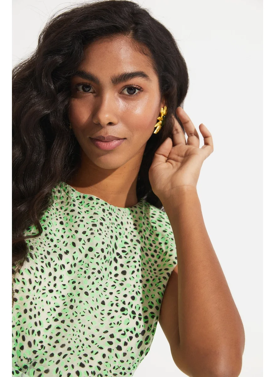JUNE Women Skater Sleeveless Polka Dot Pattern Mini Dress