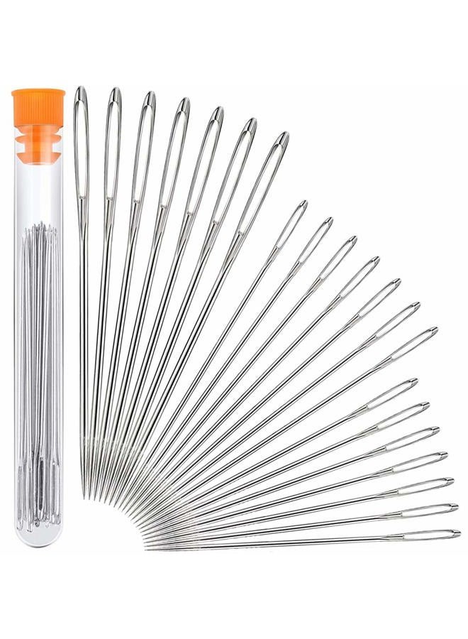 Hekisn Large Eye Sewing Needles, Sewing Needles, Stainless Steel Embroidery Thread Needle, Handmade Yarn Knitting Needles Leather Needle (21 Pieces) - Image 1