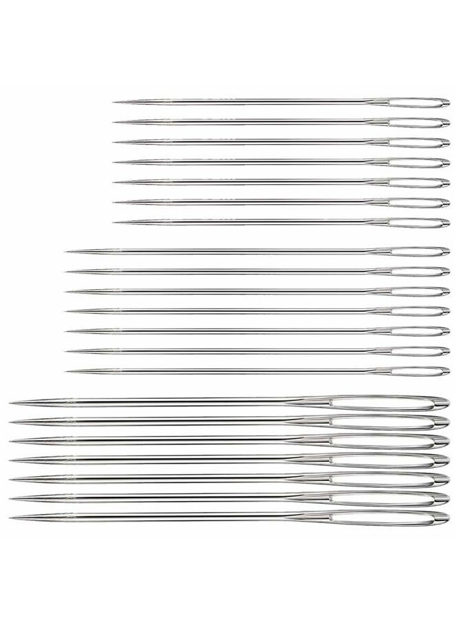 Hekisn Large Eye Sewing Needles, Sewing Needles, Stainless Steel Embroidery Thread Needle, Handmade Yarn Knitting Needles Leather Needle (21 Pieces) - Image 3