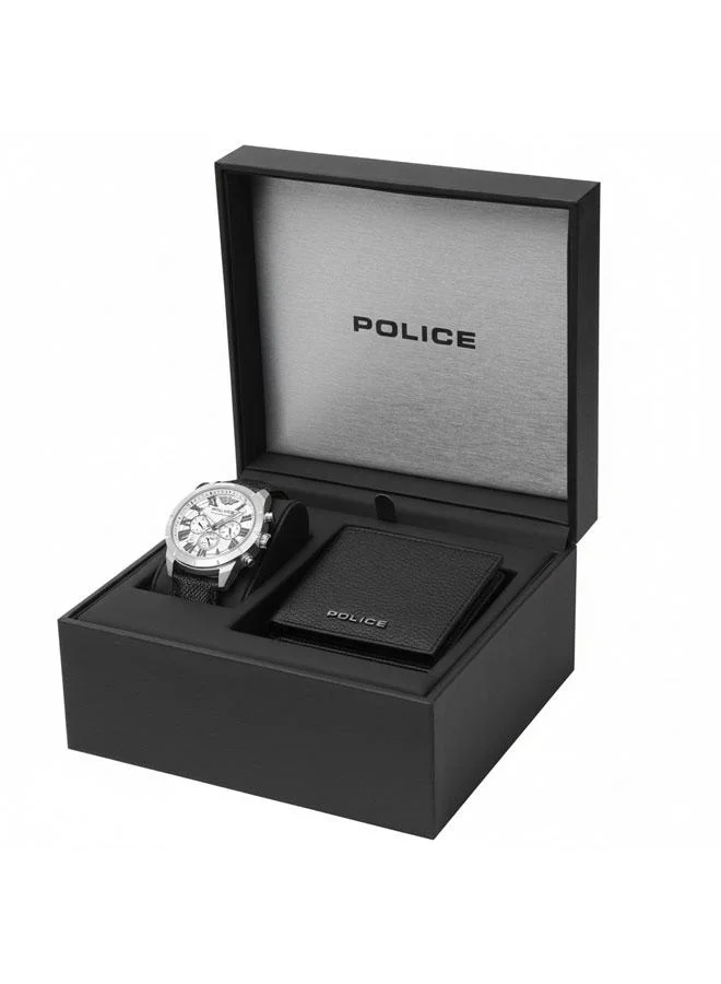 POLICE Gift Set Box for Men - Chronograph Watch & Leather Wallet