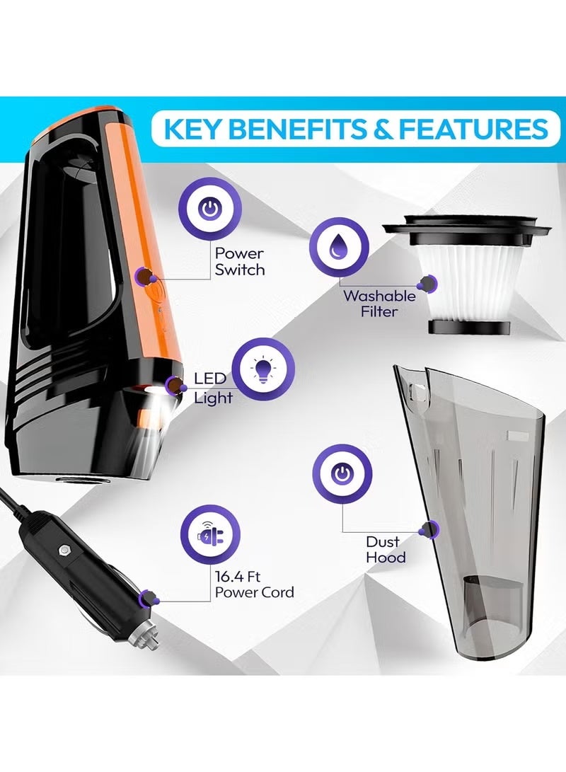 3XR High Quality Vacuum For Car Cleaning Interior, Car Vacuum Cleaner With LED Light - Image 4