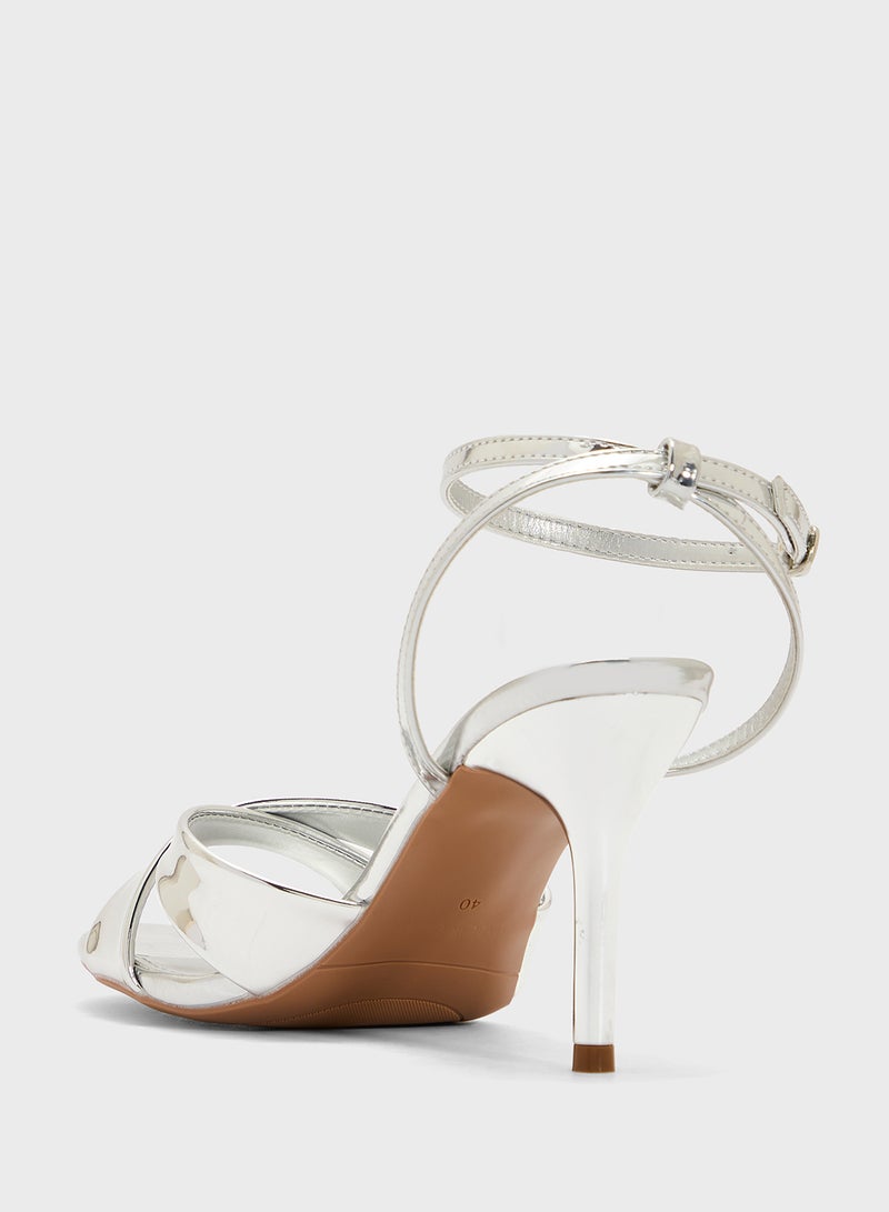 ELLA Heeled Sandal With Crossover  Strap  - Image 3