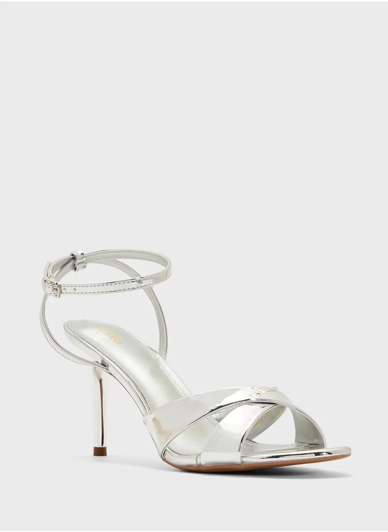 ELLA Heeled Sandal With Crossover  Strap