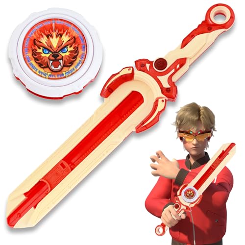 INFINITY NADO Mini Nado Sword for Beginners Spinning Top and Sword Launcher Battle Set Toys for Kids Battle Brust Top Toys for 5 6 7 8 9 Year Old Boys Red - Image 1