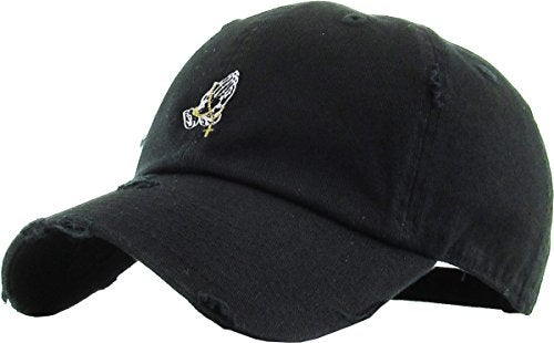 KBETHOS KBSV-061 BLK Praying Hands Rosary Dad Hat Baseball Cap Unconstructed Polo Style Adjustable Unisex - Image 5