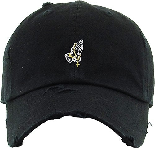 KBETHOS KBSV-061 BLK Praying Hands Rosary Dad Hat Baseball Cap Unconstructed Polo Style Adjustable Unisex - Image 2