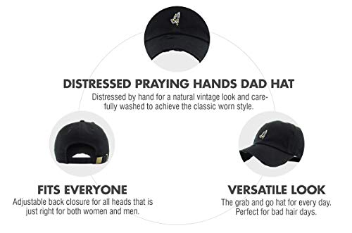 KBETHOS KBSV-061 BLK Praying Hands Rosary Dad Hat Baseball Cap Unconstructed Polo Style Adjustable Unisex - Image 4