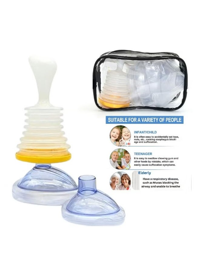 Generic - Emergency Choking Rescue Kit: Portable First Aid Suction Device,Choking Rescue Device, Rescue Kit for Children & Adults,young & Pediatric Masks with instruction paper Included - Image 1