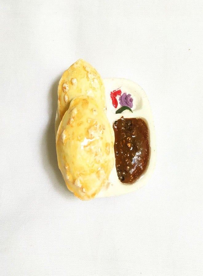 BriKSHi مغناطيس ثلاجة بريكشي، طعام مصغر، مغناطيس ثلاجة ثلاثي الأبعاد، أفضل هدية تذكارية، صنع في الهند 100% (cholr bhature) - Image 2