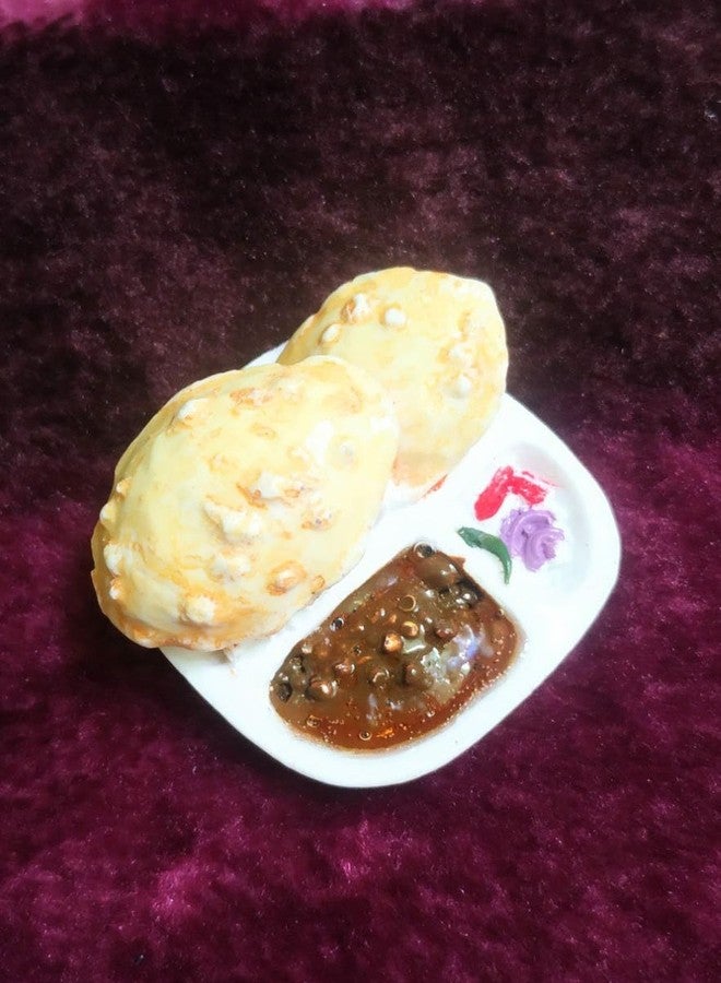 BriKSHi مغناطيس ثلاجة بريكشي، طعام مصغر، مغناطيس ثلاجة ثلاثي الأبعاد، أفضل هدية تذكارية، صنع في الهند 100% (cholr bhature) - Image 3