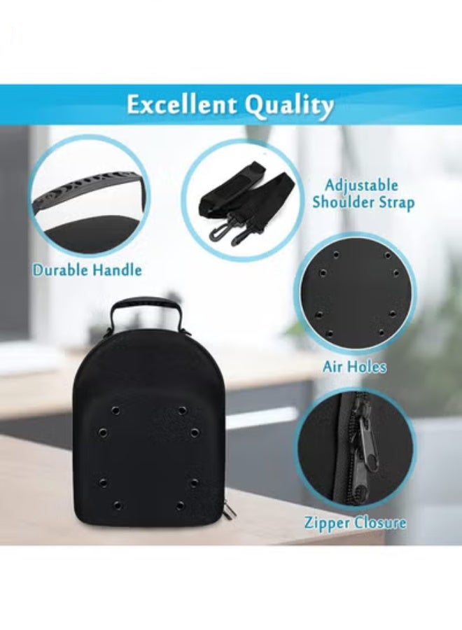 EVA Baseball Cap Peaked cap Stand for Caps Storage Hat Organizer Holder for 6 Caps Hat Carry Case Hat Suitcase for Travel Black - Image 2