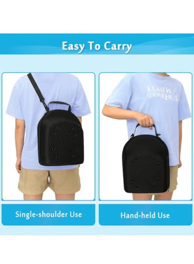 EVA Baseball Cap Peaked cap Stand for Caps Storage Hat Organizer Holder for 6 Caps Hat Carry Case Hat Suitcase for Travel Black - Image 3