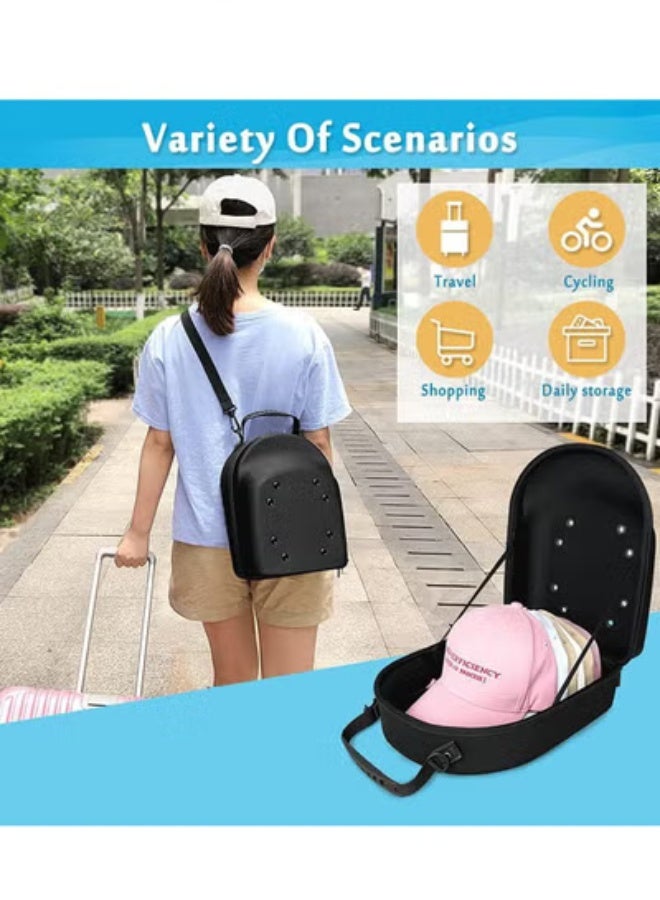 EVA Baseball Cap Peaked cap Stand for Caps Storage Hat Organizer Holder for 6 Caps Hat Carry Case Hat Suitcase for Travel Black - Image 4