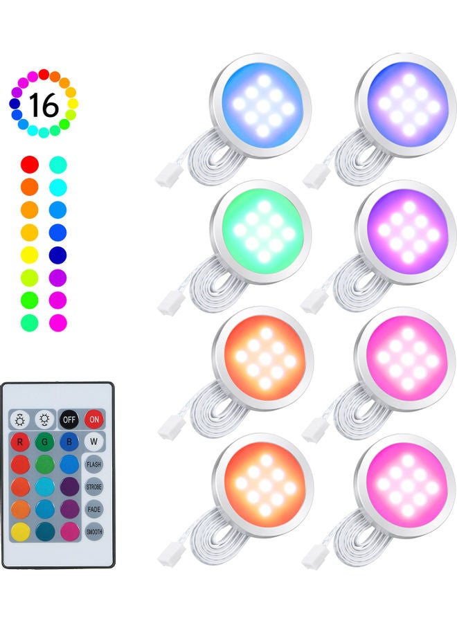 طقم مصابيح LED توضع أسفل الخزانة بتصميم رفيع ومستدير مكون من 8 قطع أبيض 31x5x11Ø³Ù†ØªÙŠÙ…ØªØ± - Image 2