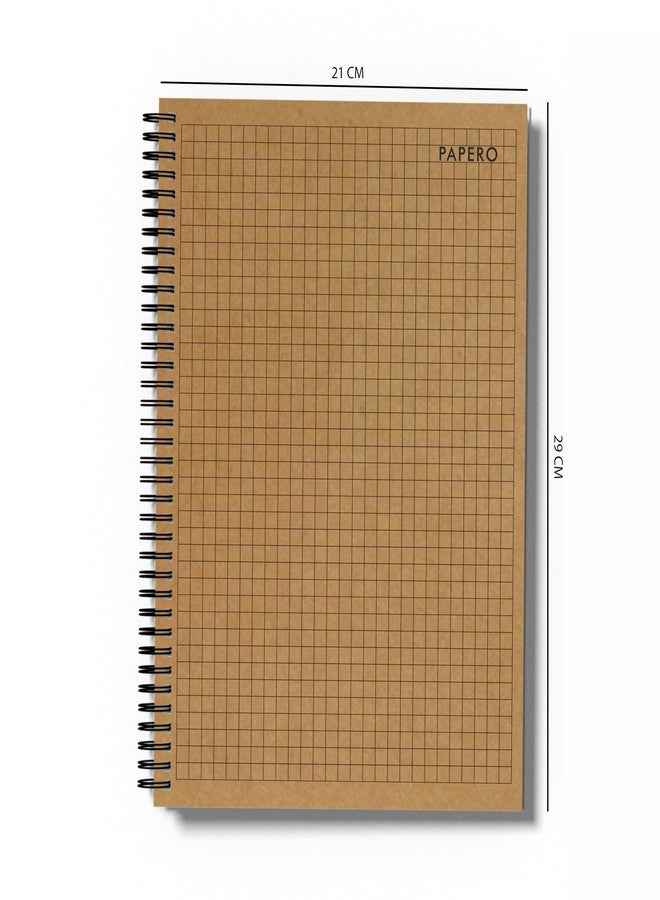 PaperO A4 100 GSM Square and Dot Grid Notebook Combo | 5MM Square Graph Design | A4 Size (8.5 x 11 inches) | Ideal for Architects & Designers | Kraft Cover | 100 Pages - Image 5