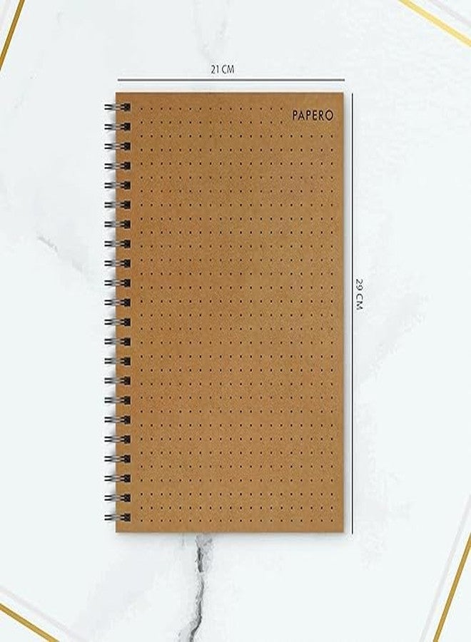 PaperO A4 100 GSM Square and Dot Grid Notebook Combo | 5MM Square Graph Design | A4 Size (8.5 x 11 inches) | Ideal for Architects & Designers | Kraft Cover | 100 Pages - Image 4