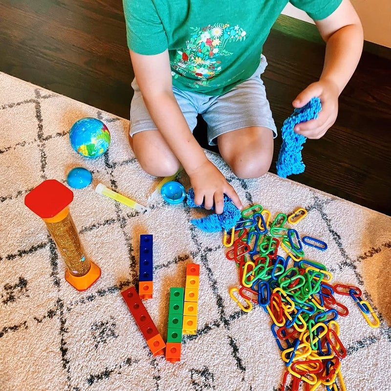 hand2mind Sensory Fidget Toy Kit, Play Therapy Toys, Fidget Tube, Mini Glow Sticks, Play Foam, Stress Ball, Anxiety Sensory Items, Occupational Therapy Toys, Calm Down Corner Supplies (128 Pieces) - Image 5