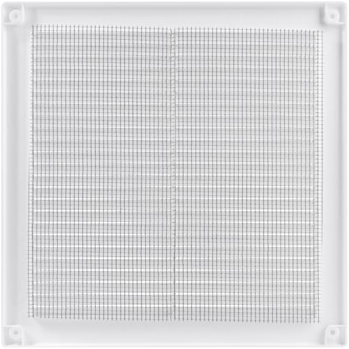 Ecopro Vent / 8'' x 8'' Inch Opening Measurement / White Square Vent External Grille with Protective Mesh - Lightweight Plastic Register / Cover Indoor Outdoor Soffit Vent - 10x10 Outer Measurement - Image 5