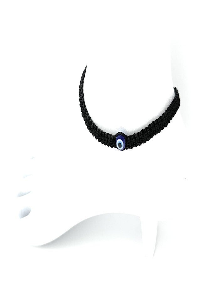 Jyokrish Handmade Adjustable Black Thread Blue Evil eye Knot Anklet For Women | girls | Nazariya |Payal | NazarBattu |Adult |Free Size |Single Leg - Image 2