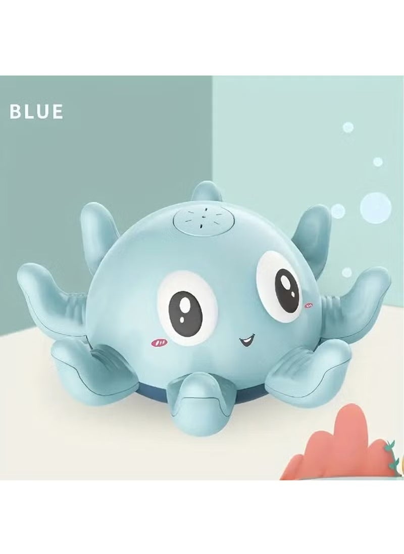 Arabest Bath Toys for Toddlers, Octopus Light Up Spray Baby Bathtub Toy, Induction Sprinkler Kids Water Toys for Bathroom, Pool, Bathtub (Blue)  - Image 1