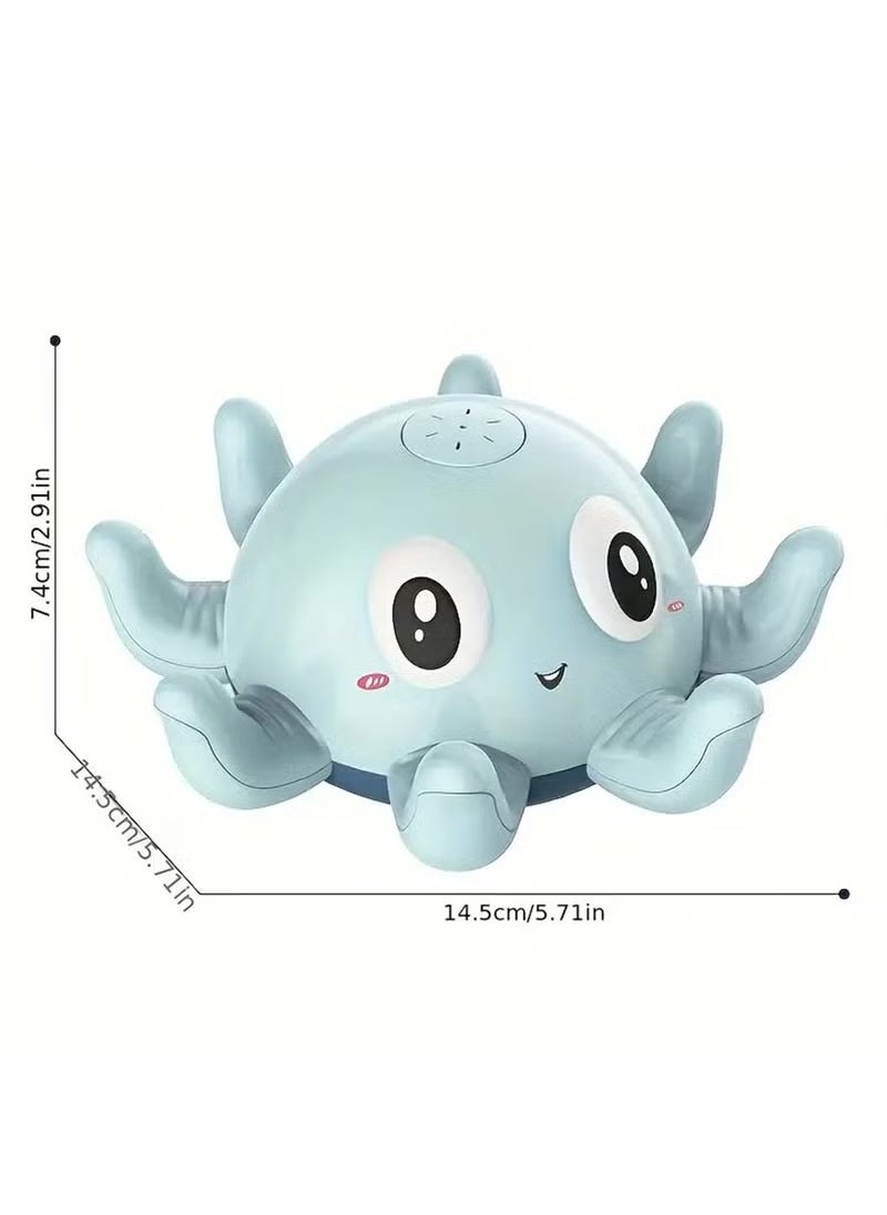 Arabest Bath Toys for Toddlers, Octopus Light Up Spray Baby Bathtub Toy, Induction Sprinkler Kids Water Toys for Bathroom, Pool, Bathtub (Blue)  - Image 4