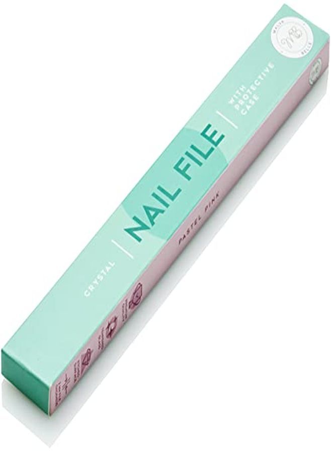 Malva Belle أفضل ملف أظافر زجاجي كريستالي للنساء مع علبة سفر واقية، ملفات أظافر احترافية لصالون التجميل، رائعة لتجميل الأظافر الطبيعية والجل والأظافر الأكريليكية الاصطناعية، أفضل لوحات صنفرة، وردي 2 مم - Image 2