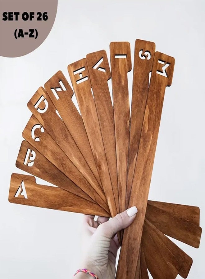 Didyts 26PCS Alphabetical Wooden Vinyl Storage Dividers, 26 Record Separator Holder Dividers A-Z Fot Horizontal Vertical, Album CD DVD Media Book Shelf Holders Accessories for Music Enthusiasts Album Crate - Image 4