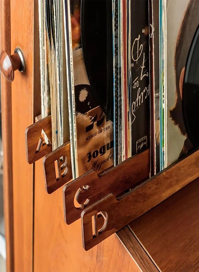 Didyts 26PCS Alphabetical Wooden Vinyl Storage Dividers, 26 Record Separator Holder Dividers A-Z Fot Horizontal Vertical, Album CD DVD Media Book Shelf Holders Accessories for Music Enthusiasts Album Crate - Image 3