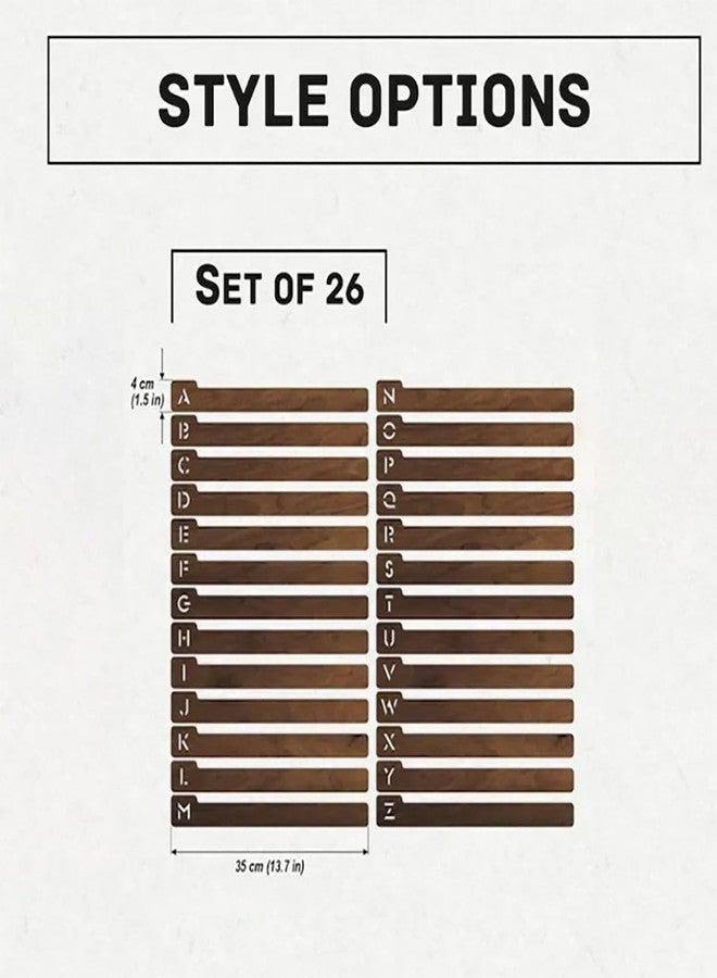 Didyts 26PCS Alphabetical Wooden Vinyl Storage Dividers, 26 Record Separator Holder Dividers A-Z Fot Horizontal Vertical, Album CD DVD Media Book Shelf Holders Accessories for Music Enthusiasts Album Crate - Image 5