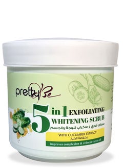 prettyBe Instant whitening and scrub 5 in 1 for face and body with cucumber extract  - Image 1