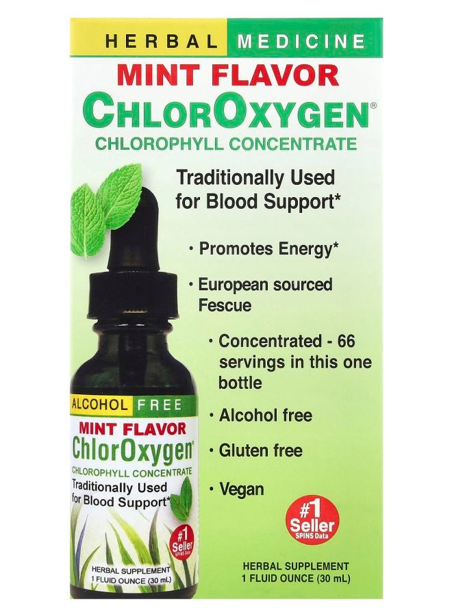ChlorOxygen® Chlorophyll Concentrate Alcohol Free Mint 1 fl oz (30 ml)
