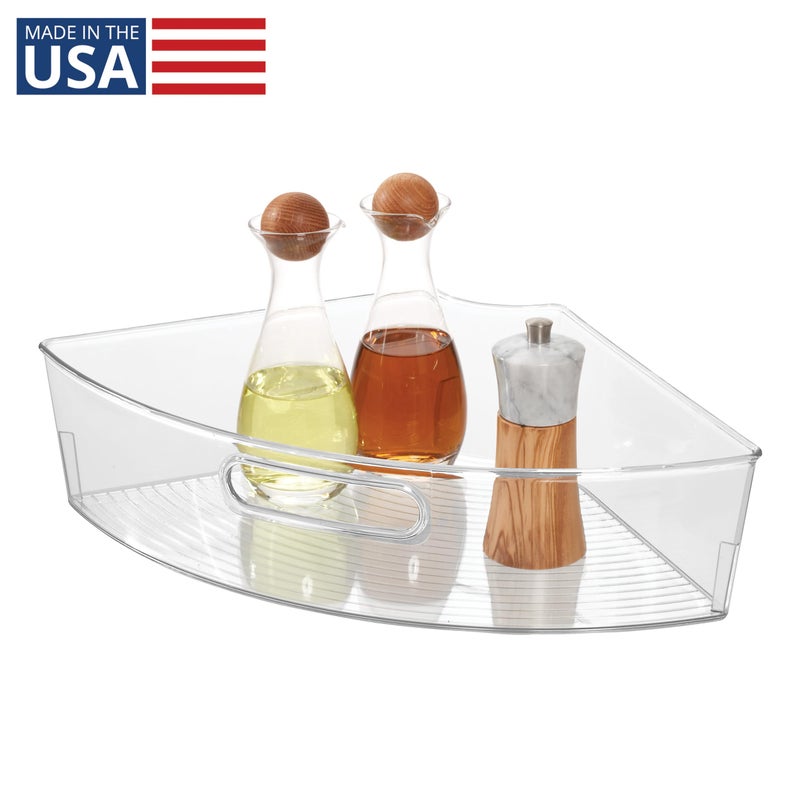 iDesign Clear Plastic 1/4 Wedge Bin for Corner Lazy Susan Cabinet, Kitchen Cabinet Organizer - Image 2