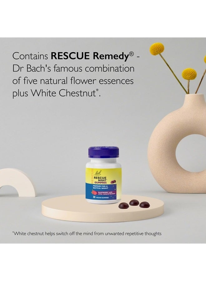 RESCUE Rescue Sleep Gummies (30 Pack), with White Chestnut That Helps Switch Off The Mind from Repetitive Thoughts, Bach Flower Essences, Plus B Vitamins, Vegan, Raspberry Flavour, 30 Gummies  - Image 3