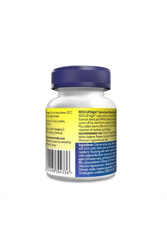 RESCUE Rescue Sleep Gummies (30 Pack), with White Chestnut That Helps Switch Off The Mind from Repetitive Thoughts, Bach Flower Essences, Plus B Vitamins, Vegan, Raspberry Flavour, 30 Gummies  - Image 2