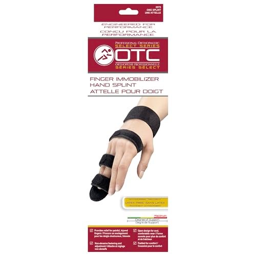 OTC Finger Immobilizer Hand Splint, Fracure Recovery Support, Medium, Black - Image 5