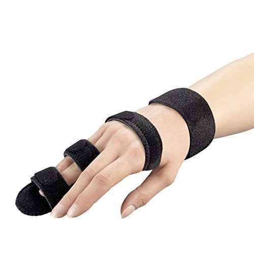 OTC Finger Immobilizer Hand Splint, Fracure Recovery Support, Medium, Black - Image 1
