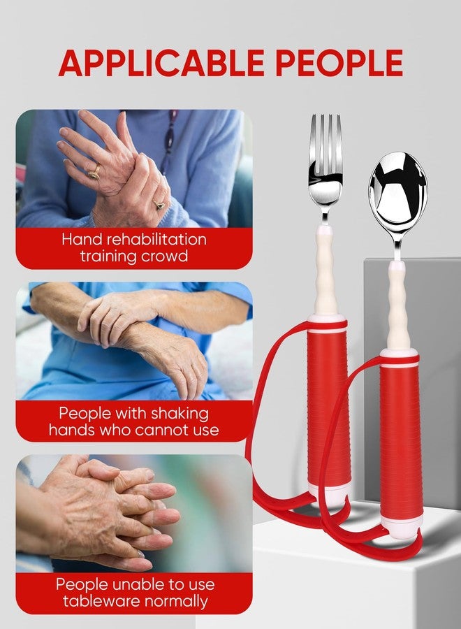 GREENANTS Adaptive Utensils for Disability Gadgets Swivel Fork Spoon for Hand Tremors - Image 4