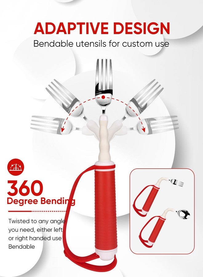GREENANTS Adaptive Utensils for Disability Gadgets Swivel Fork Spoon for Hand Tremors - Image 2