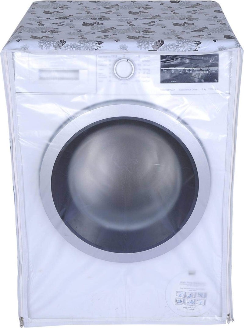 DALUCI Front Load Washing Machine Cover Suitable for LG 6.5 Kg & 8Kg (Half White & Grey, 63Cmsx63Cmsx81Cms) - Image 3