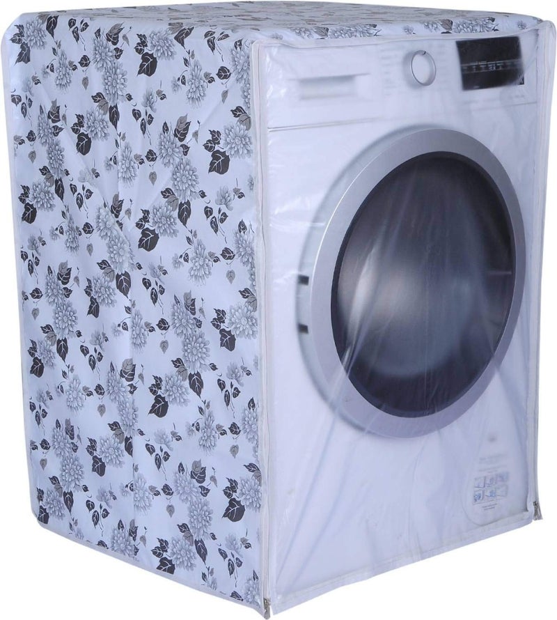 DALUCI Front Load Washing Machine Cover Suitable for LG 6.5 Kg & 8Kg (Half White & Grey, 63Cmsx63Cmsx81Cms) - Image 4